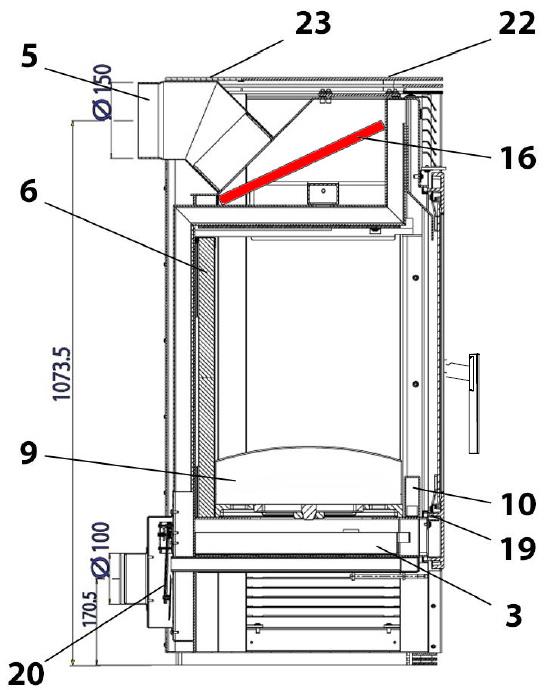 Haas+Sohn Panorama 255.15 Déflecteur en haut pierre déflecteur