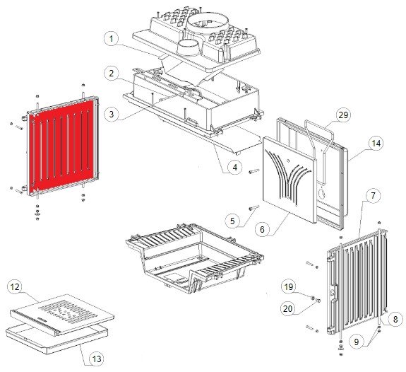 La Nordica Focolare 70 Tondo Zijplaat links A