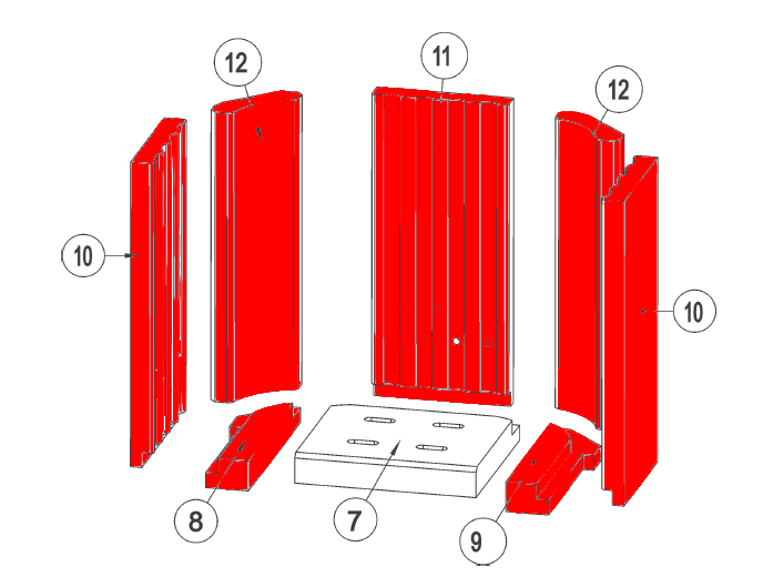 Leda Agua Feuerraumauskleidung Brennraumauskleidung