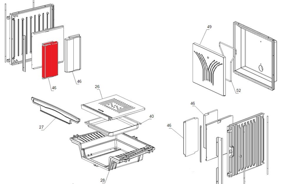 La Nordica Focolare 70 Piano Evo Crystal Zijsteen links voorkant