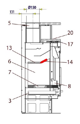 Haas+Sohn Zeta 317.15 Zugumlenkung vorne Schamottestein