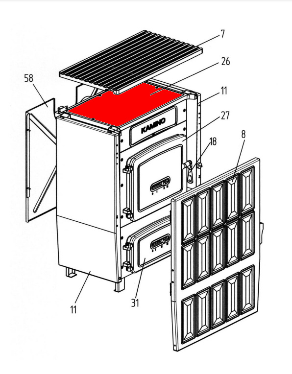 Wamsler KS 109-6 A Afdekplaat Gieten