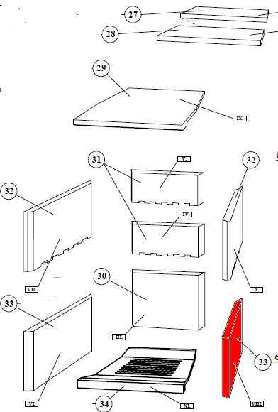 Fireplace Denver Seitenstein rechts unten Feuerraumstein