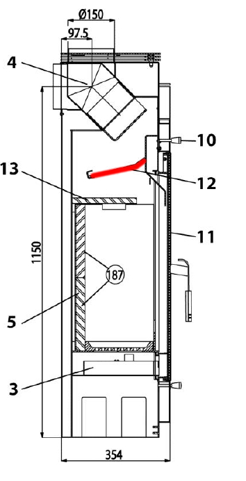 Haas+Sohn Ascoli 219.17 Déflecteur en bas pierre déflecteur de fumée