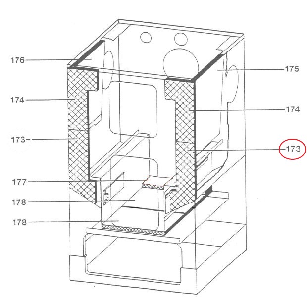 Wamsler K158 Isolatiesteen rechts voorkant onder