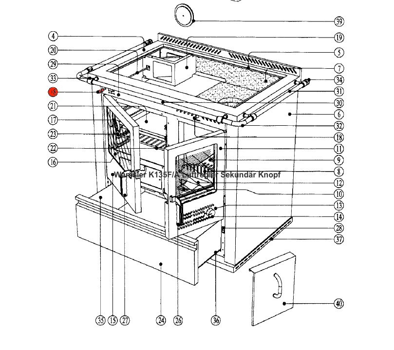 Wamsler K135F/A Luftregler Sekundär Knopf