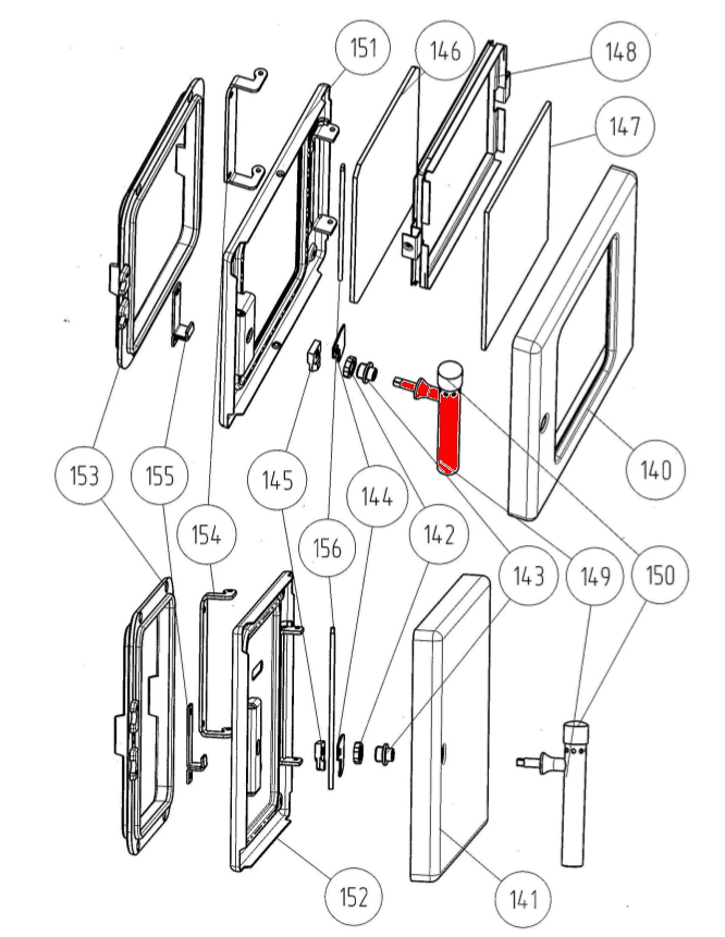 Wamsler K128F Deurklink Verbrandingskamerdeur