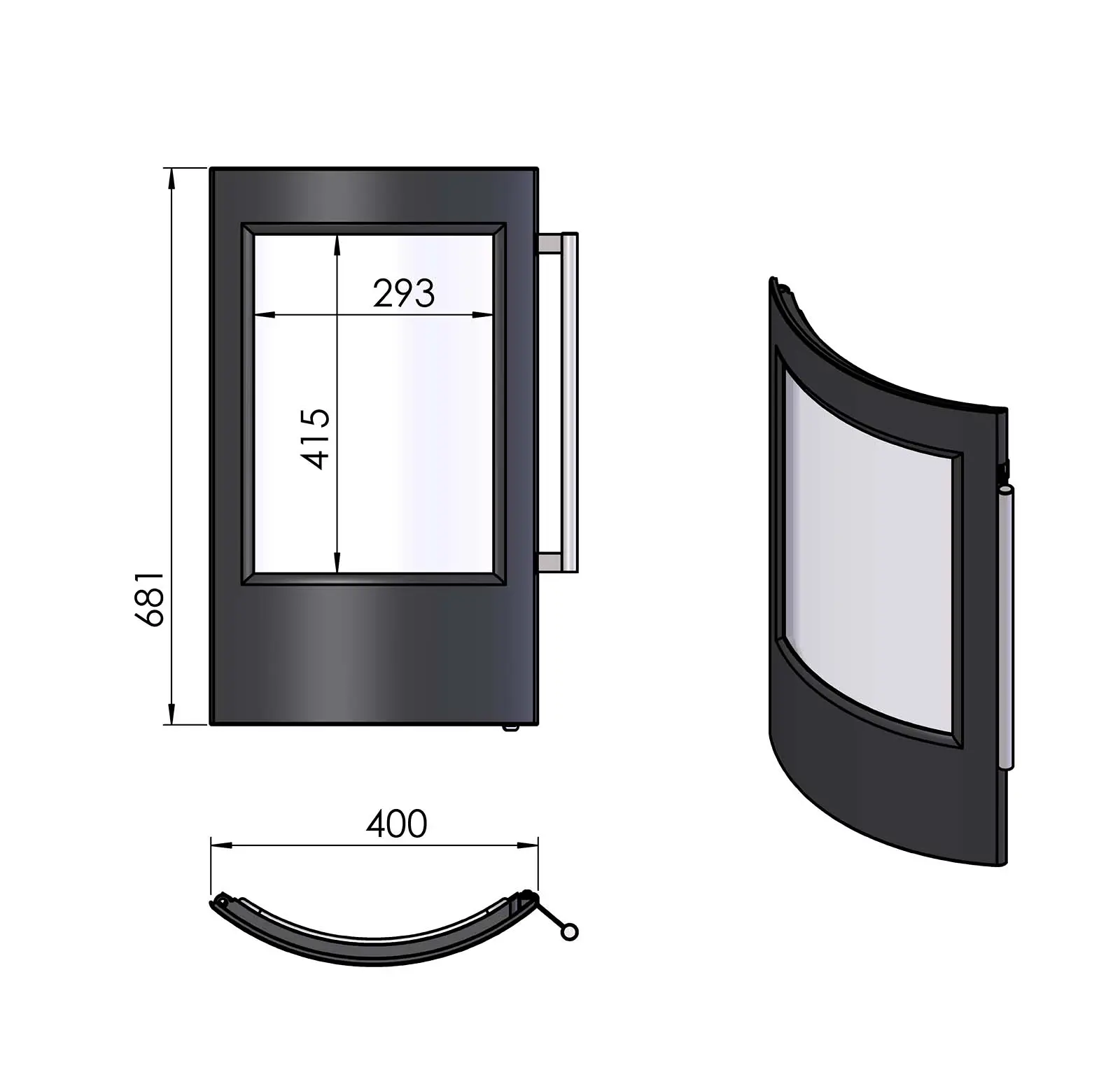 Termatech TT23 Deur Set zwart