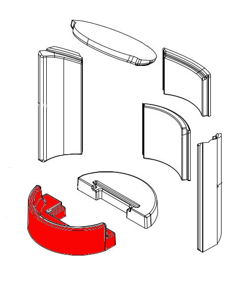 Spartherm Passo XS Bodenstein vorne Schamottestein