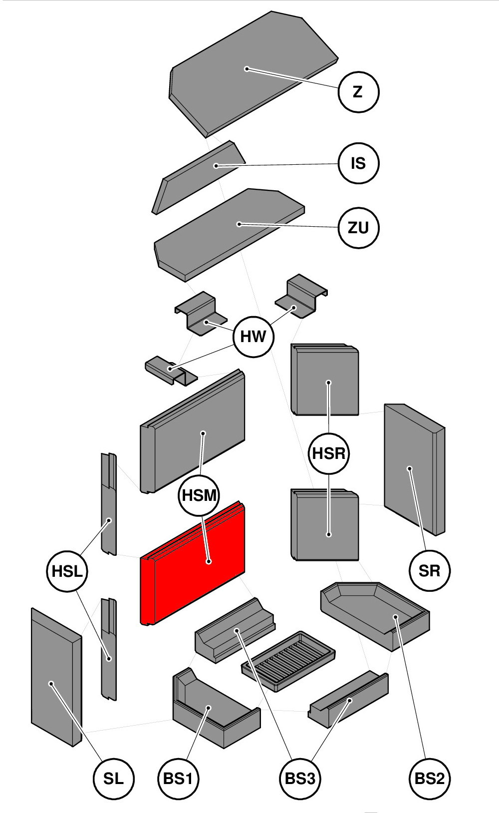 Haas+Sohn Genf II pierre de foyer en bas