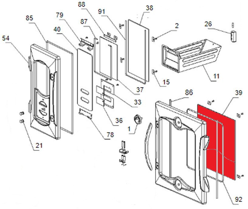 La Nordica Suprema Sichtscheibe Backfach Glas