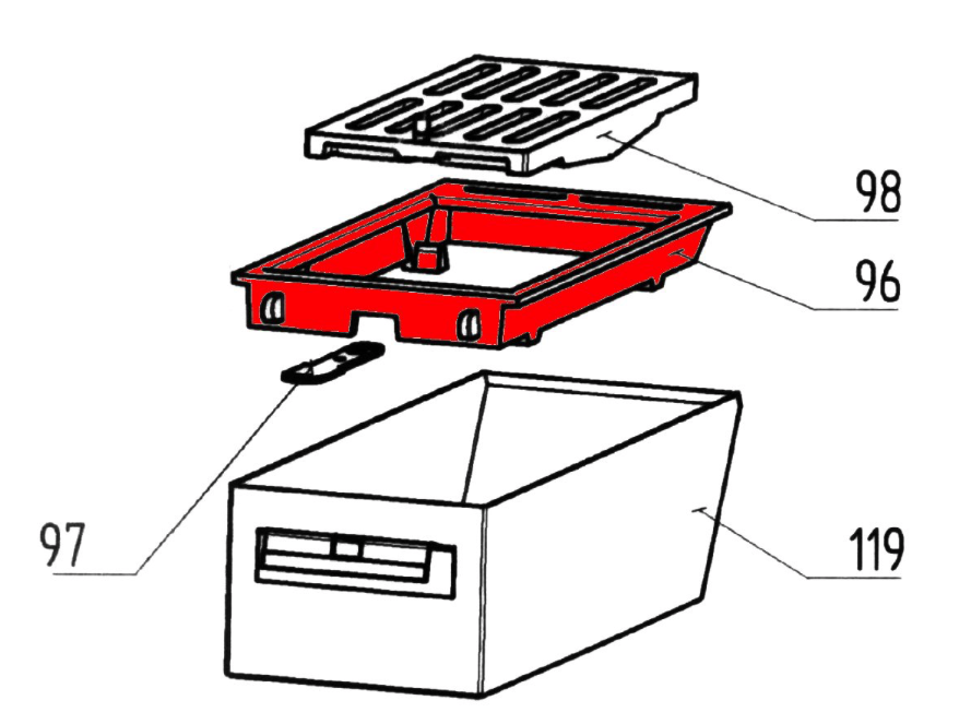 Wamsler K 126 cadre de grille sole de la chambre de combus