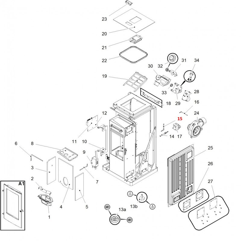 Haas+Sohn Pelletto III 434.08 Raumtemperaturfühler Sensor