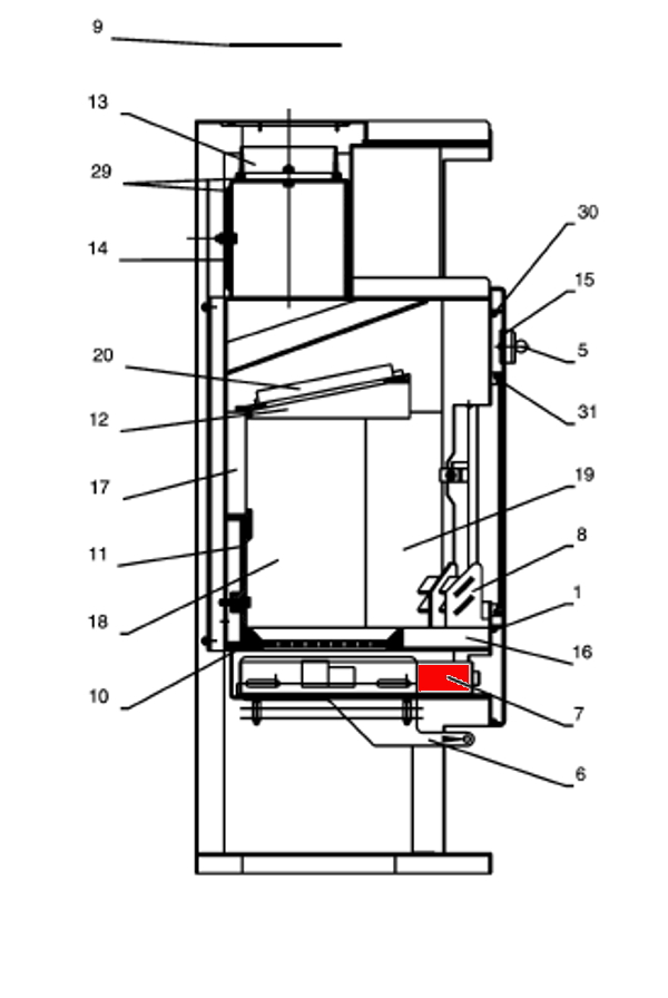 Fireplace Solaro Aschekasten