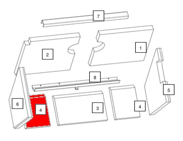 Wamsler F-Box Rückwandstein links