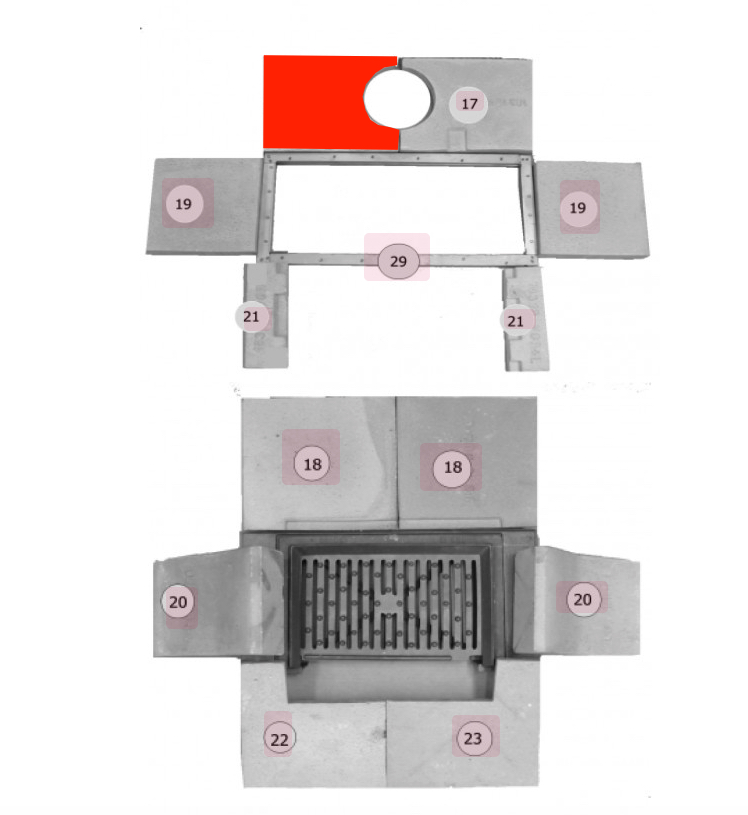 Haas+Sohn Carina 191.12 Abschirmung hinten links Feuerraumstein