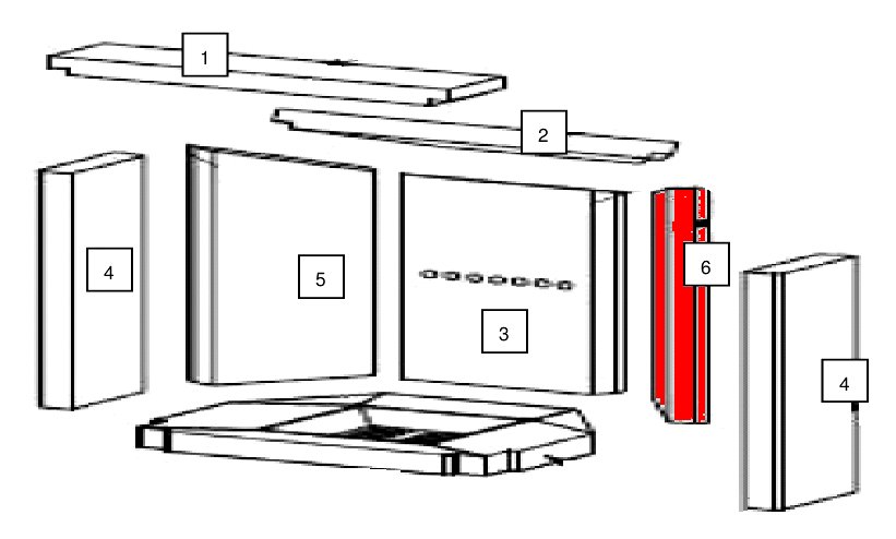 Wamsler M-Line Seitenstein rechts hinten Schamottestein