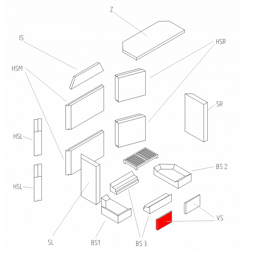 Haas+Sohn Komfort 180.18 Vorderstein links Brennraumstein