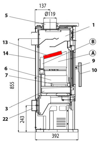 Haas+Sohn Java 201.14 Déflecteur pierre déflecteur de fumée