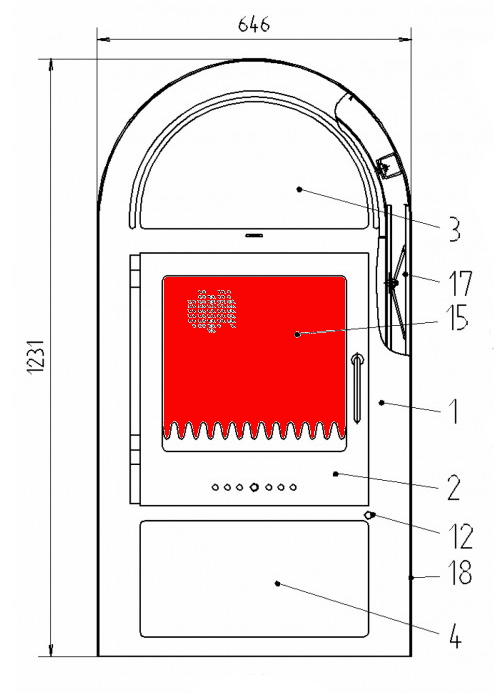 Haas+Sohn Viking II 168.17 Sichtscheibe Schauglas