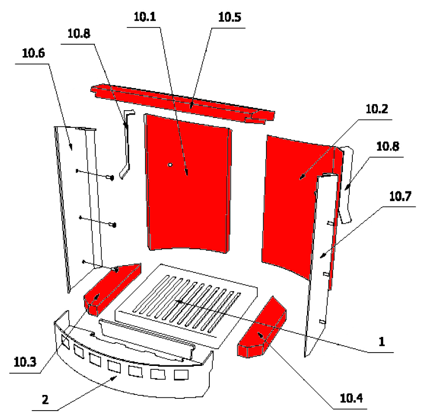 Oranier K4 Modo Feuerraumauskleidung Brennraumauskleidung