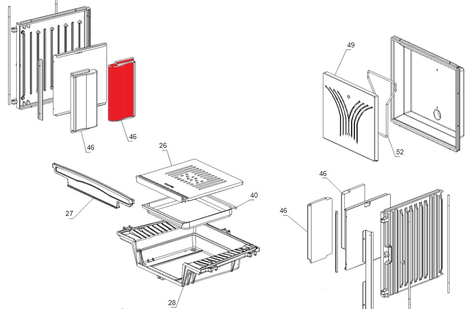 La Nordica Focolare 70 Piano Evo Crystal Zijsteen links achteraan