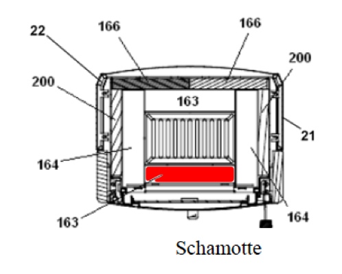 Haas+Sohn Modena 305.15 Pierre de sole à l’avant pierre de la chambre de combustion