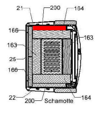 Haas+Sohn Andro 307.15 Pierre de paroi côté à droite pierre de la chambre de combustion