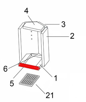 Oranier Artemis 3 Bodenstein vorne liegender Brennraumstein