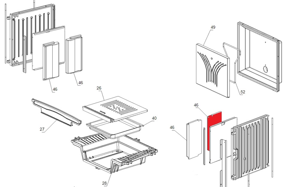 La Nordica Focolare 70 Piano Evo Crystal Zijplaat rechts achteraan