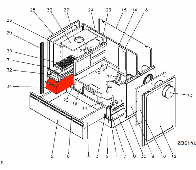 Wamsler K176A-70 Aschekasten A Aschebox