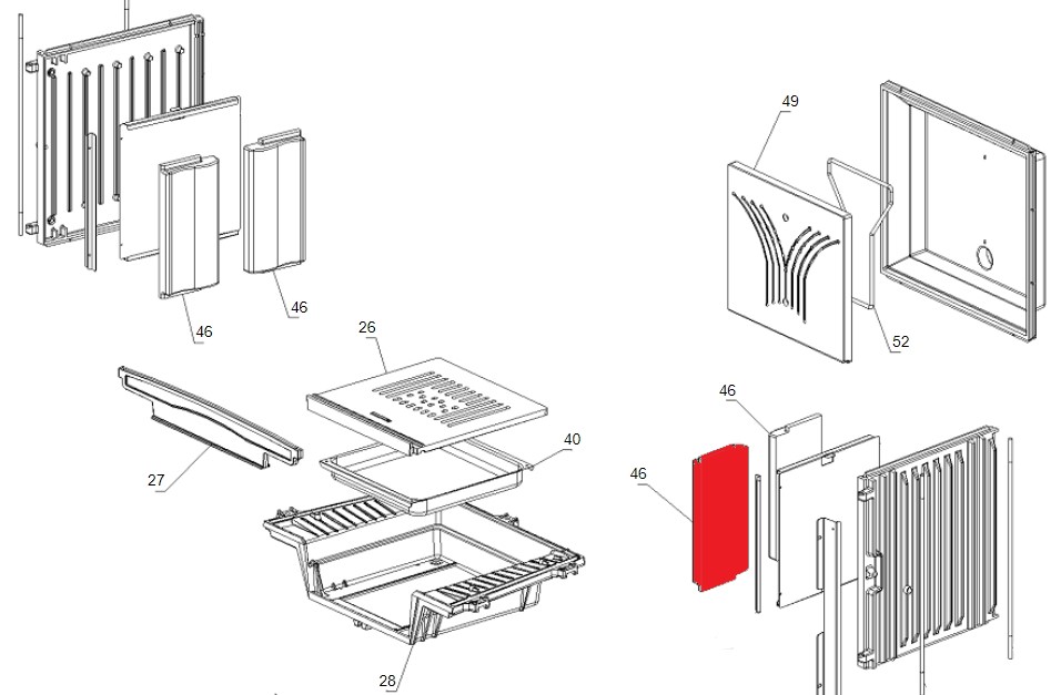 La Nordica Focolare 70 Piano Evo Crystal Zijsteen rechts voorkant