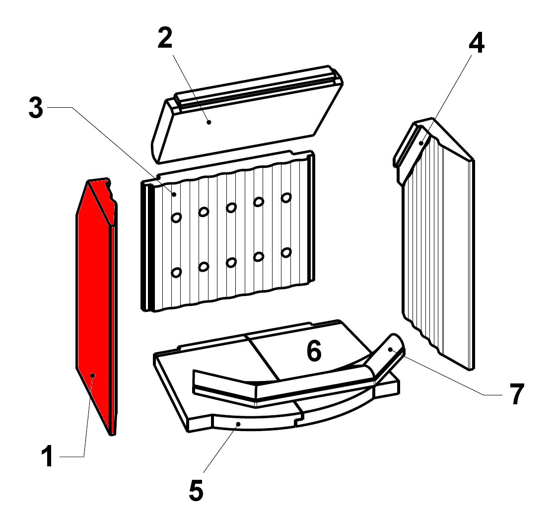 Leda Karat 512 D Seitenstein links A Brennraumstein