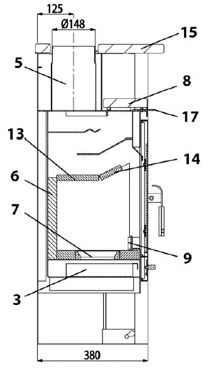 Haas+Sohn Vitorre 275.15 Déflecteur à l’arrière pierre déflecteur de fumée