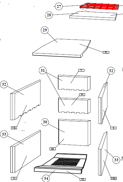 Fireplace Cleveland Zugumlenkung oben Prallplatte