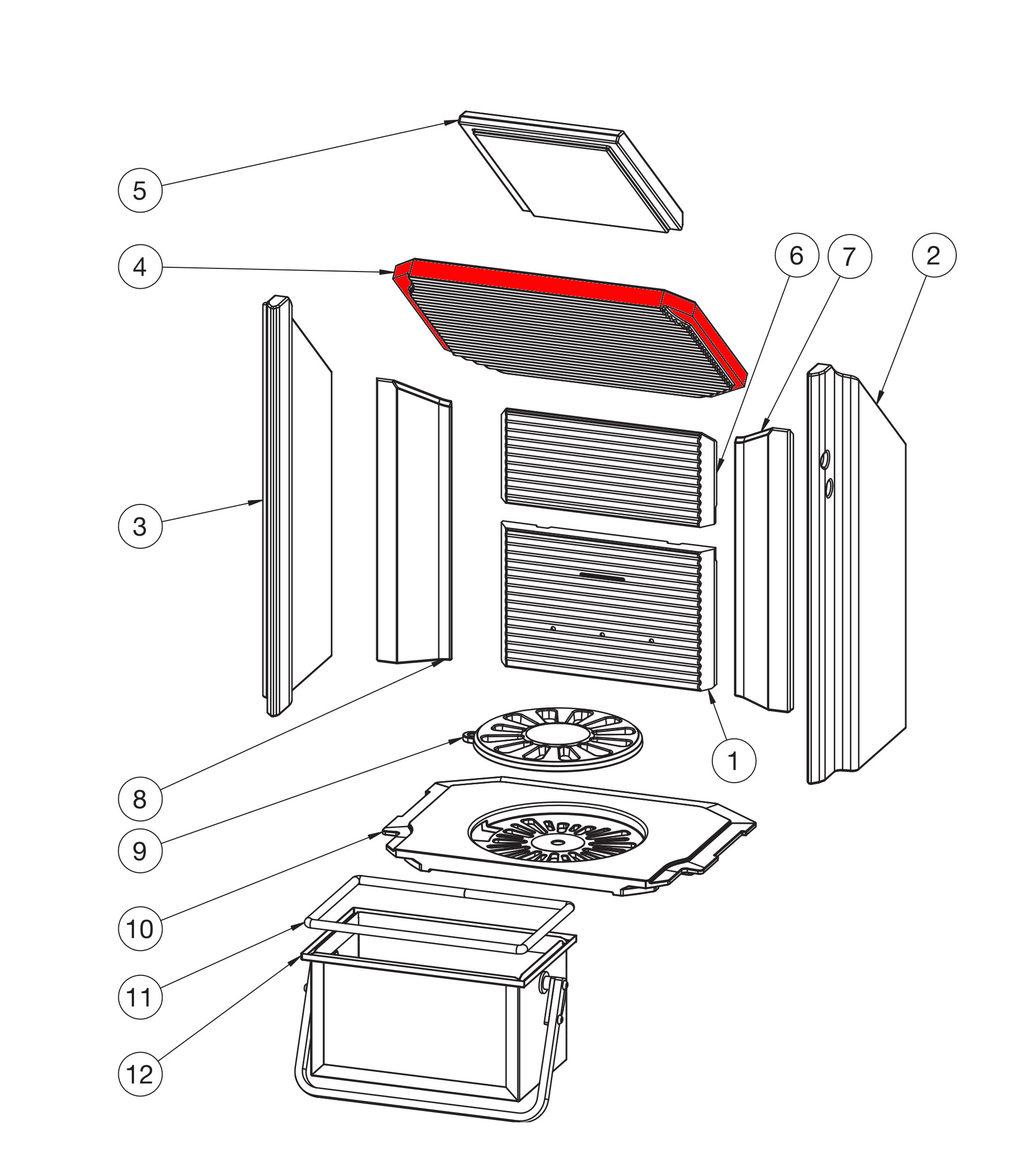 Heta Scan-Line 900 vlamplaat onder A