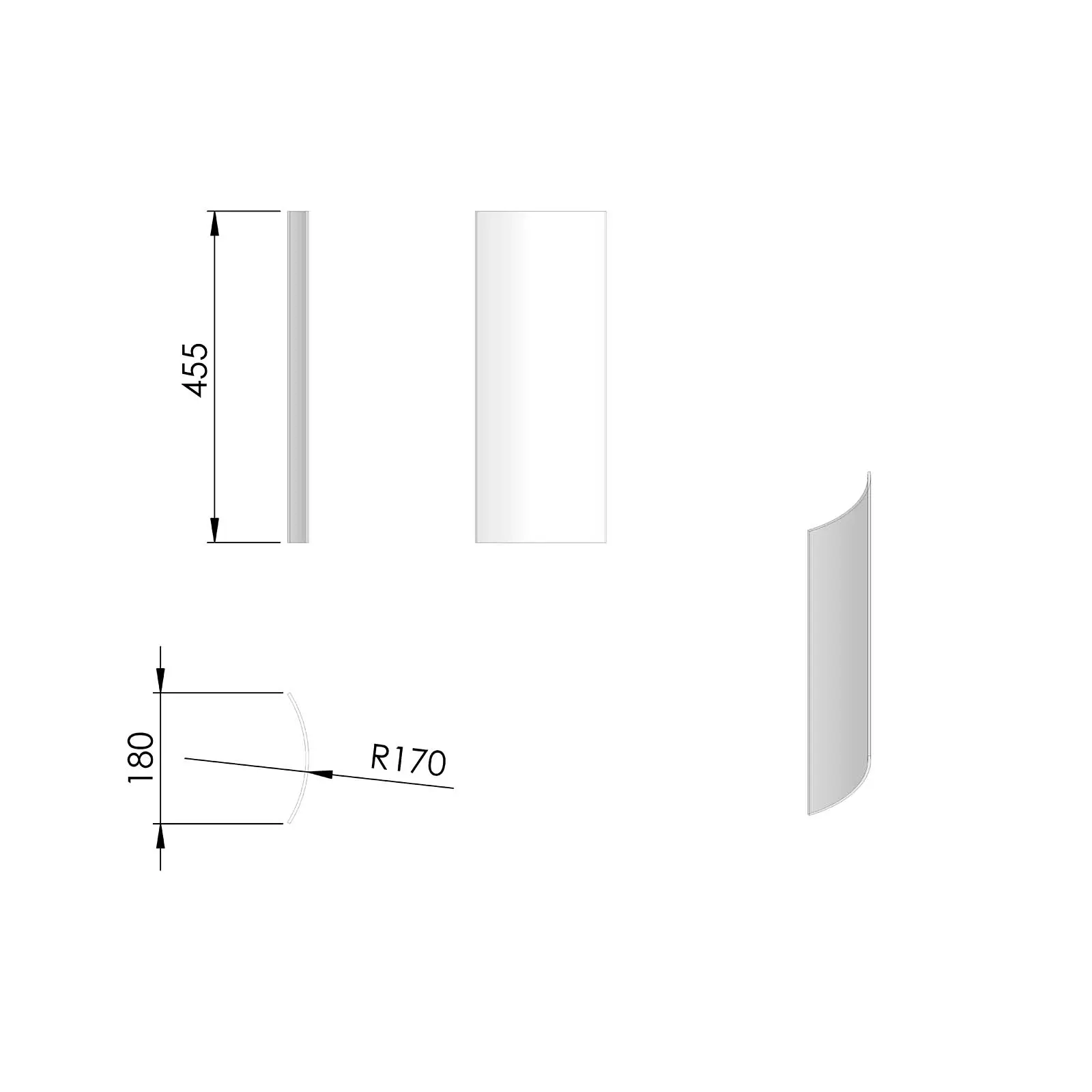 Termatech TT23RG Zijglas rechts buiten