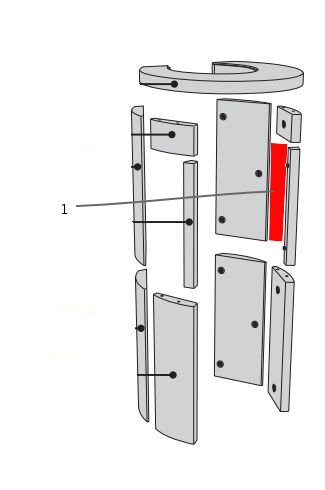 Contura 556 Style Sichtscheibe rechts außen Schauglas