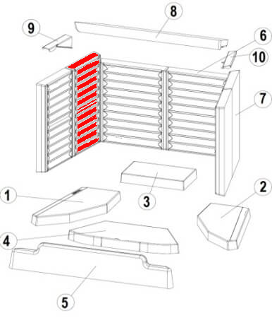 Austroflamm 75x57 K Seitenstein links hinten Keramikstein