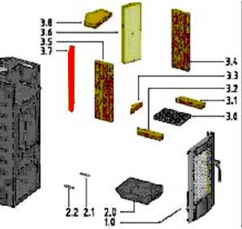 Oranier Artos Rückwandstein links