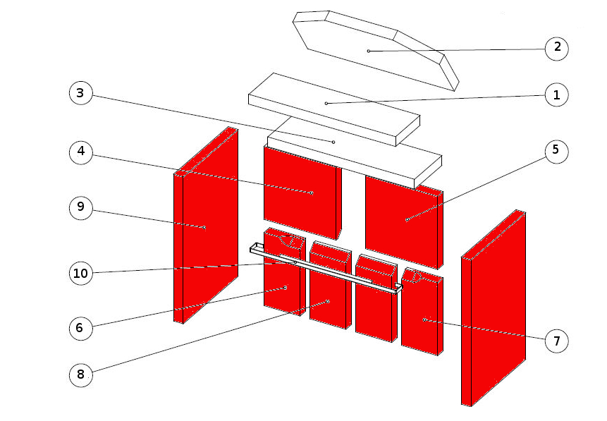 Wamsler Typ 10180 Feuerraumauskleidung Brennraumauskleidung