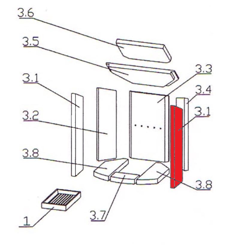 Oranier Polar 6 Eck Seitenstein rechts vorne D Vermiculitestein