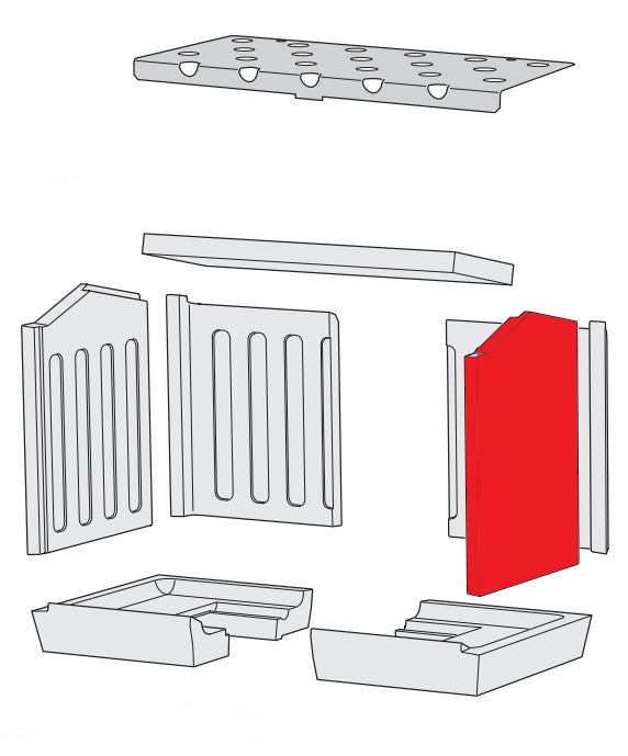 Contura i10 Seitenstein rechts Brennraumstein