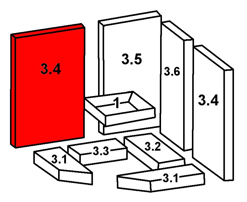 Oranier Skandik 6 Seitenstein links vorne B Schamotteersatzstein