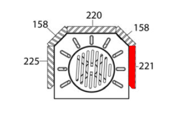 Haas+Sohn Nyland 248.17 Pierre de paroi côté à droite à l’avant pierre de la chambre de combustion