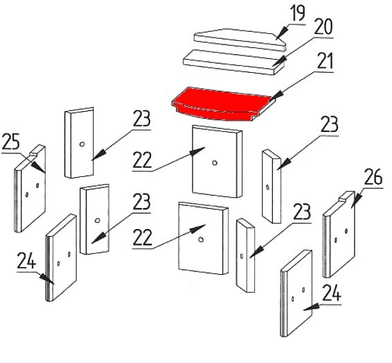 Fireplace Eden Zugumlenkung unten Prallplatte