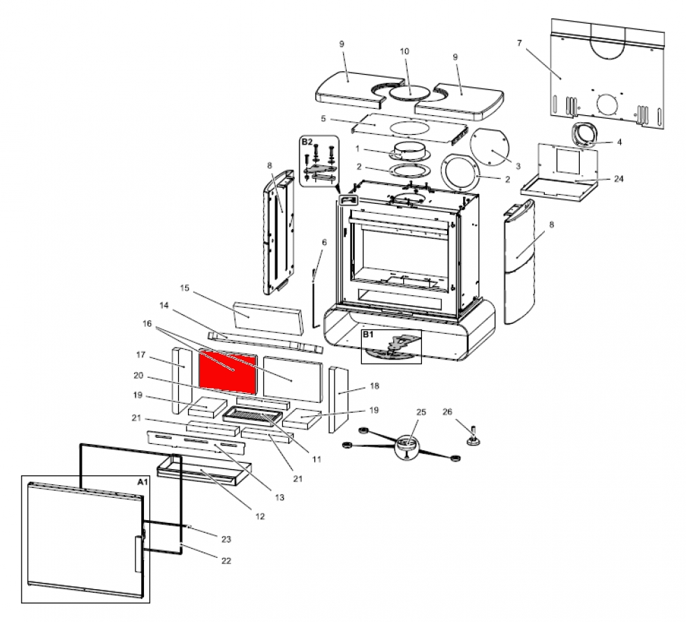 Haas+Sohn Kensington easy 347.15 Rückwandstein links