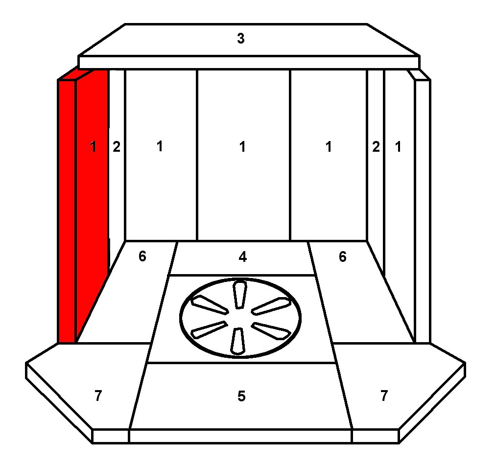 Skantherm Orio Seitenstein links vorne Brennraumstein