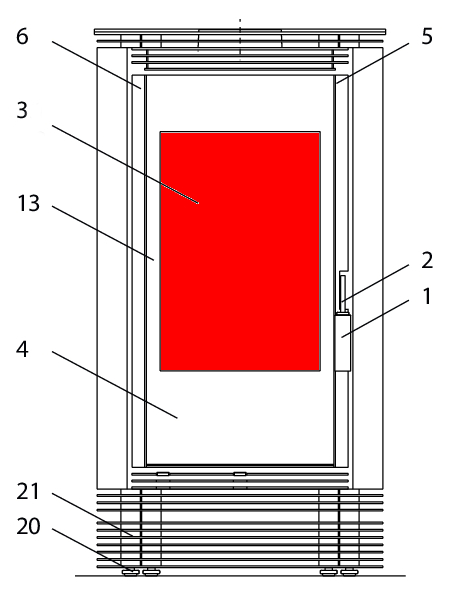 Wodtke KK 55 Sichtscheibe schwarz bedruckt Glasscheibe