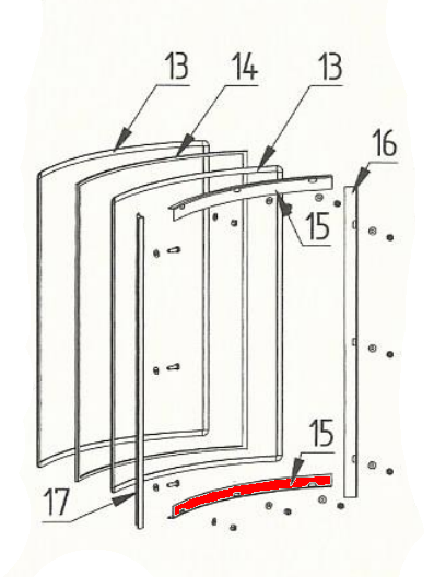 Fireplace Alicante Scheibenhalter unten Glashalter 